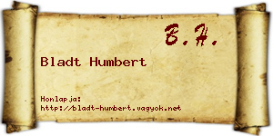 Bladt Humbert névjegykártya